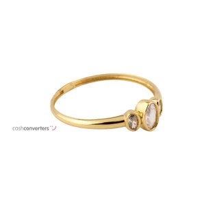 anillo oro 18k con piedra con circonita