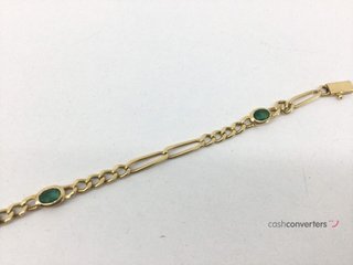 pulsera oro 18k con piedra con esmeralda