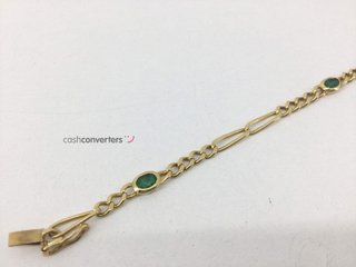 pulsera oro 18k con piedra con esmeralda