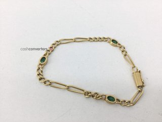 pulsera oro 18k con piedra con esmeralda