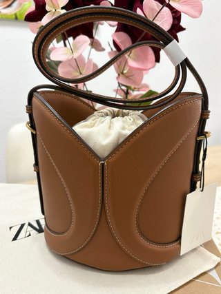 Bolso Zara Marrón Piel
