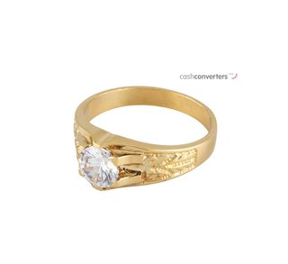 anillo oro 18k con piedra con circonita
