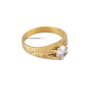 anillo oro 18k con piedra con circonita