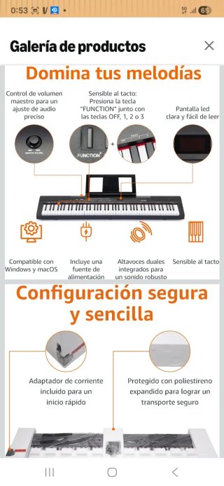 Piano Digital Amazon Basics 88 Teclas