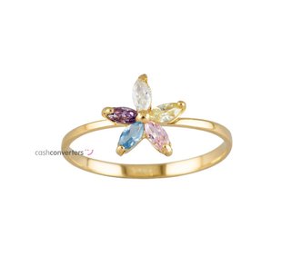 anillo oro 18k con piedra con circonita