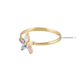 anillo oro 18k con piedra con circonita