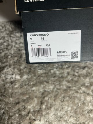 Converse CTAS HI Burdeos/Blanco Talla 42.5 UNISEX