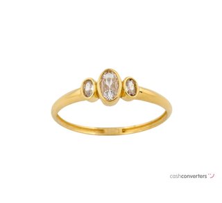anillo oro 18k con piedra con circonita