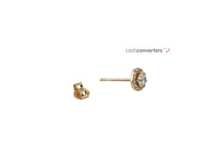 pendientes oro 18k con piedra con circonita