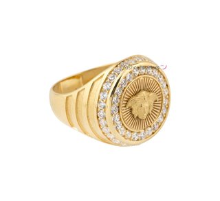 sello oro 18k con piedra con circonita