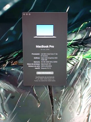 MacBook Pro i7 32GB Plata 15.4" Algo negociable
