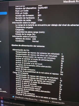 MacBook Pro i7 32GB Plata 15.4" Algo negociable