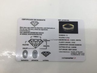 alianza oro 18k con piedra con diamante de laboratorio