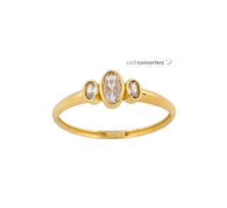 anillo oro 18k con piedra con circonita