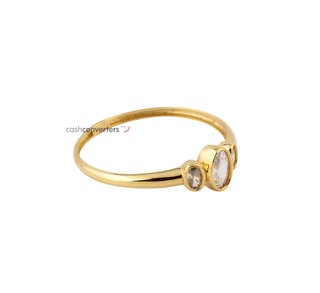 anillo oro 18k con piedra con circonita
