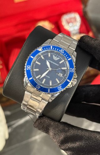 Reloj Emporio Armani Azul Oscuro y Plateado