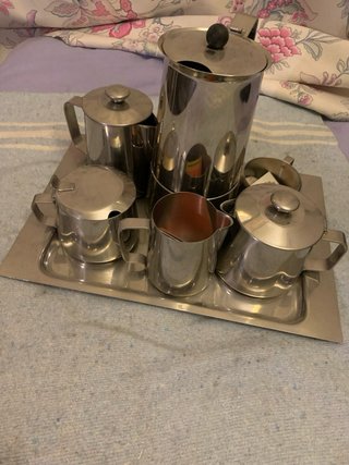 Cafetera Italiana CINO 6 Piezas + Bandej:inox18-10