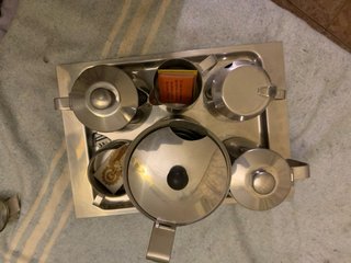 Cafetera Italiana CINO 6 Piezas + Bandej:inox18-10