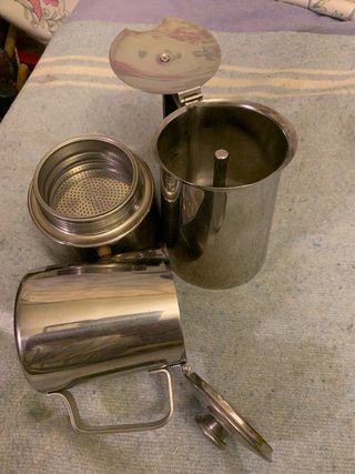 Cafetera Italiana CINO 6 Piezas + Bandej:inox18-10