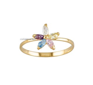 anillo oro 18k con piedra con circonita