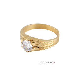 anillo oro 18k con piedra con circonita