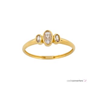 anillo oro 18k con piedra con circonita