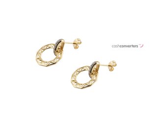 pendientes oro 18k con piedra con circonita