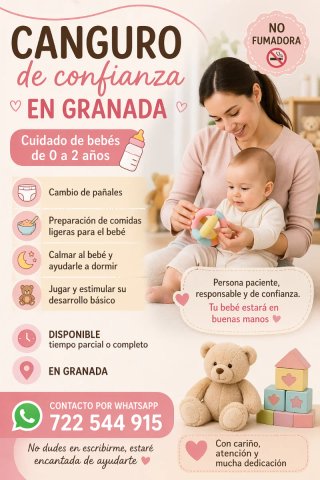 Cuidado de bebe en granada ( 1 mes a 2 años).