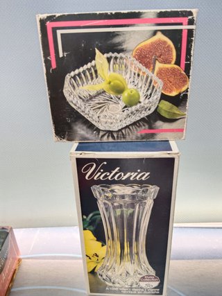 6 articulos, 4 en caja, cristaleria CRISTAL D´ARQUES + VIENNA CRYSTAL