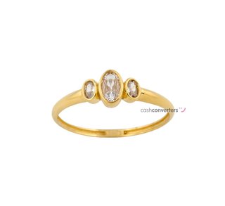 anillo oro 18k con piedra con circonita