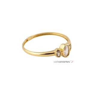 anillo oro 18k con piedra con circonita
