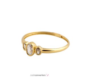 anillo oro 18k con piedra con circonita