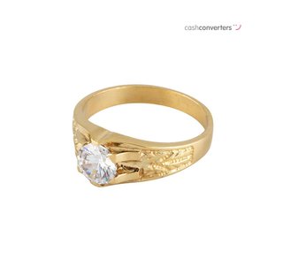 anillo oro 18k con piedra con circonita