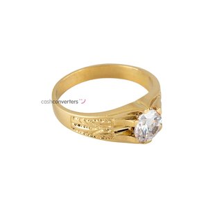 anillo oro 18k con piedra con circonita