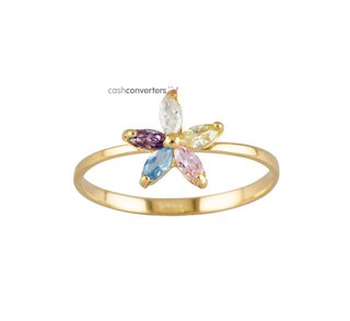 anillo oro 18k con piedra con circonita