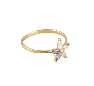 anillo oro 18k con piedra con circonita