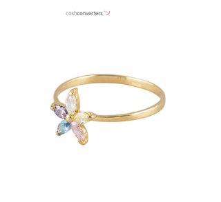 anillo oro 18k con piedra con circonita