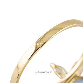 anillo oro 18k con piedra con circonita