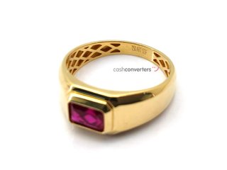 sello oro 18k con circonita