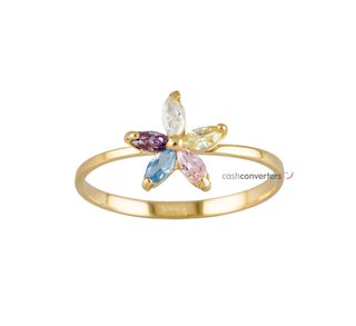 anillo oro 18k con piedra con circonita t. 15 (17,52 mm)