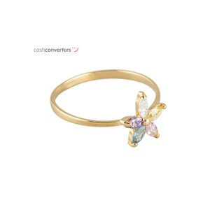 anillo oro 18k con piedra con circonita t. 15 (17,52 mm)