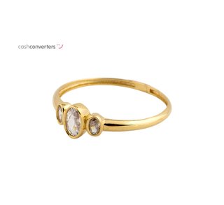 anillo oro 18k con piedra con circonita t. 21 (19,42 mm)