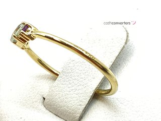 anillo oro 18k con piedra con amatista