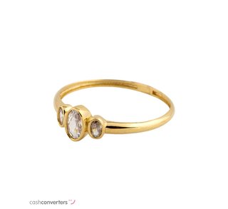 anillo oro 18k con piedra con circonita