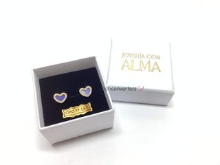 pendientes oro 18k con piedra con circonita