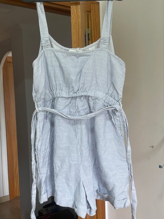 Mono corto verano rayas azul y blanco