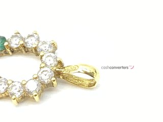 colgante oro 18k con piedra con circonita