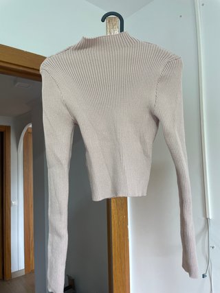 Camiseta de punto manga larga beige