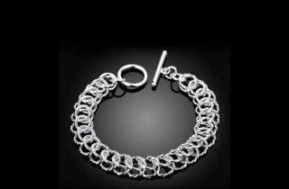 Pulsera de plata con cierre de T