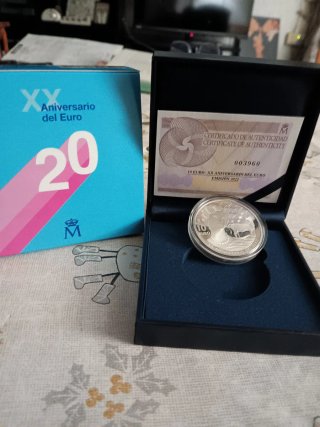 Moneda Plata 10€ XX Aniversario Euro 2022